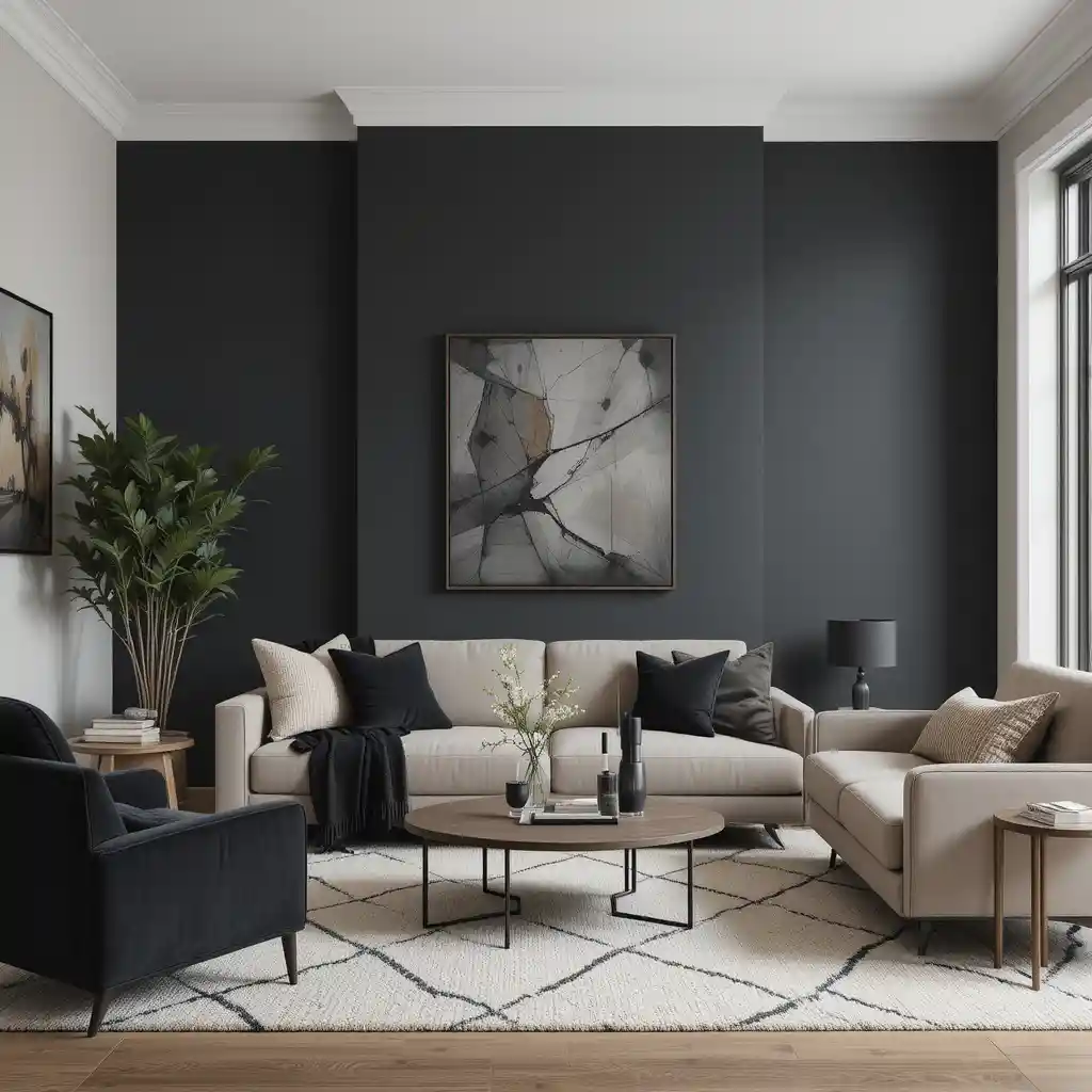 Accent Walls in Deep Charcoal