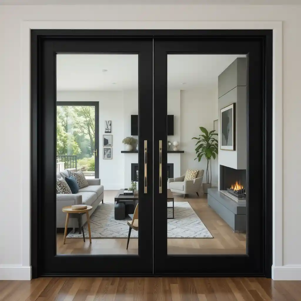 Black-Framed Sliding Doors