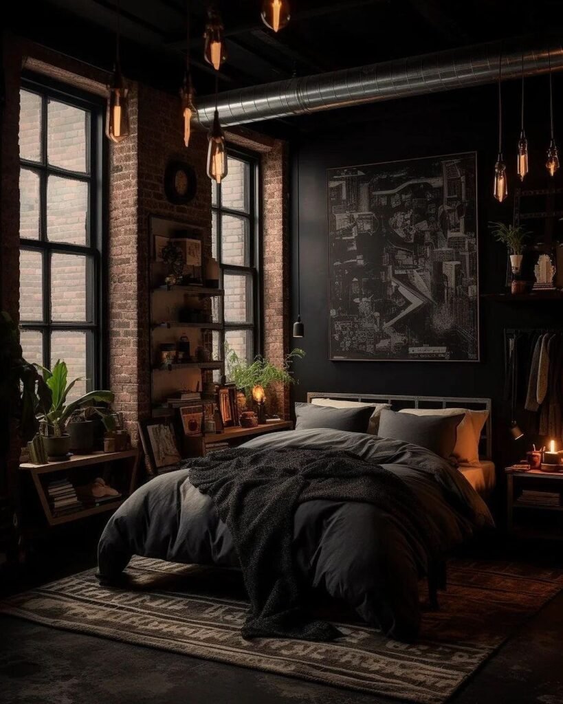 Black Room With Brown Accents