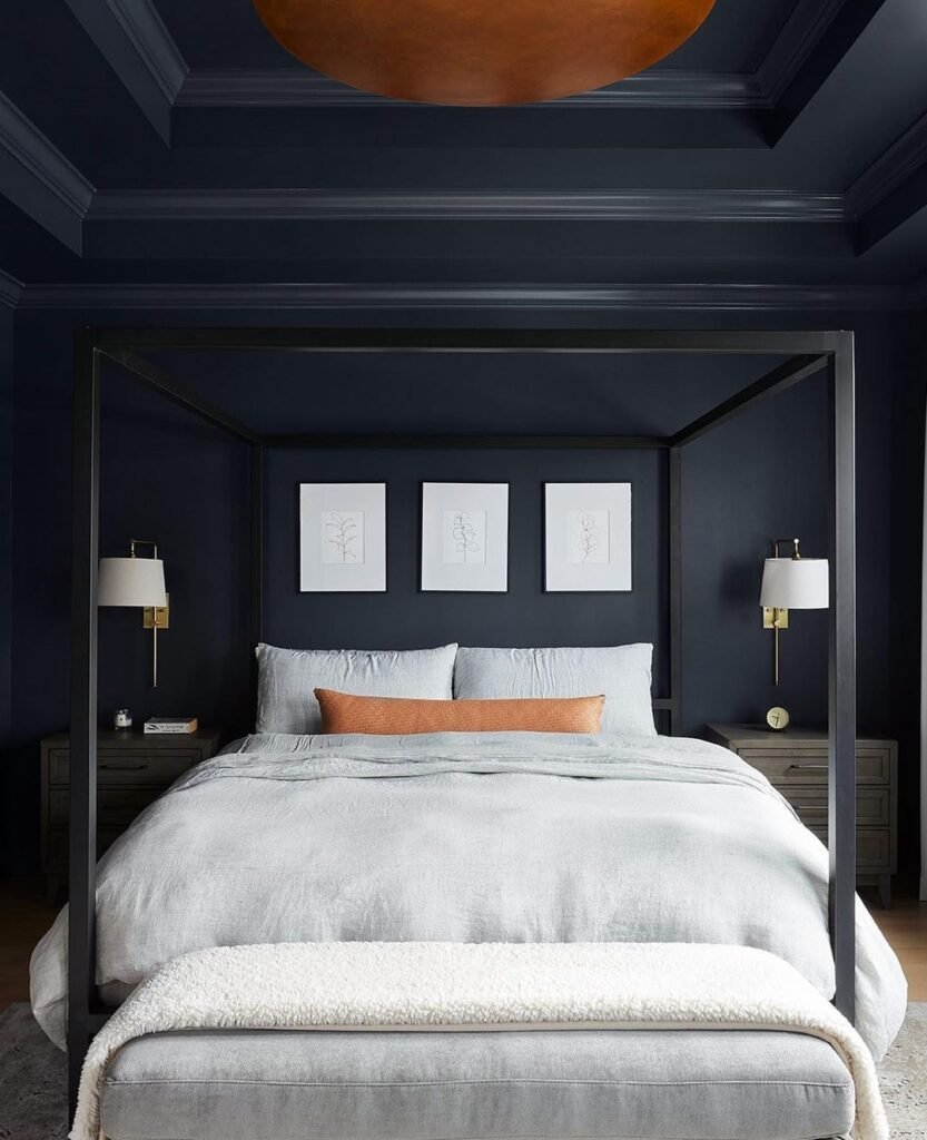 Black Room With Grey Bedding