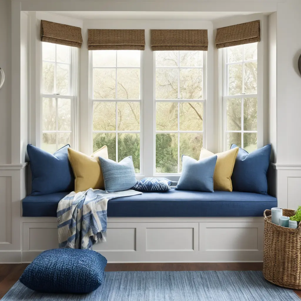 Blue Cushions on Window Seats