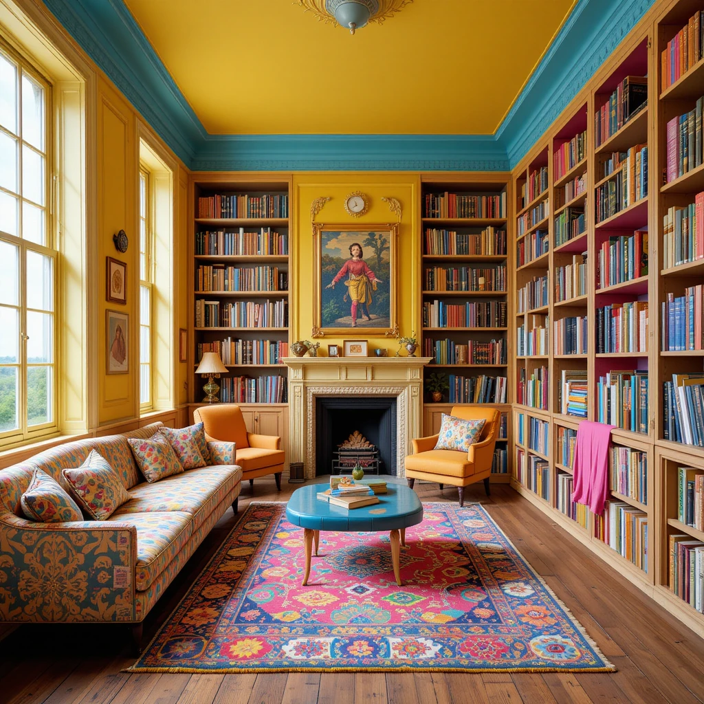 Colorful Library Room Design