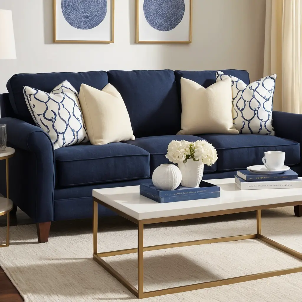 Elegant Navy Blue Sofa as a Statement Piece