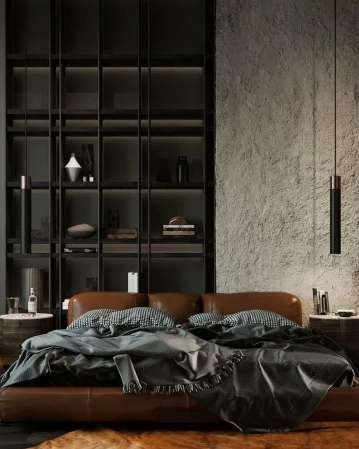 Grey And Black Bedroom Ideas With Brown Bed