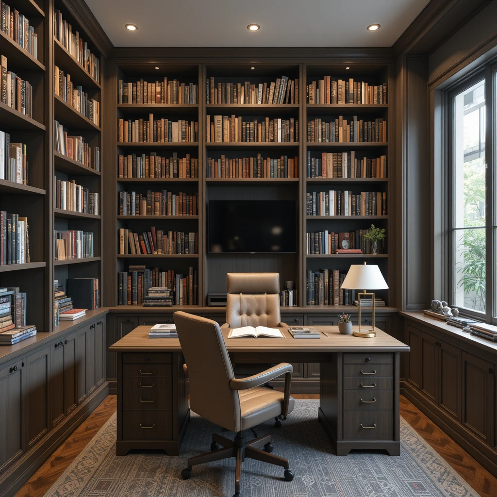 Home Office Library Room Design