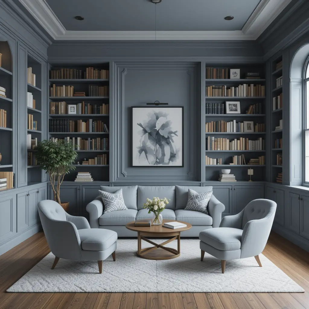 Monochromatic Library Room Design