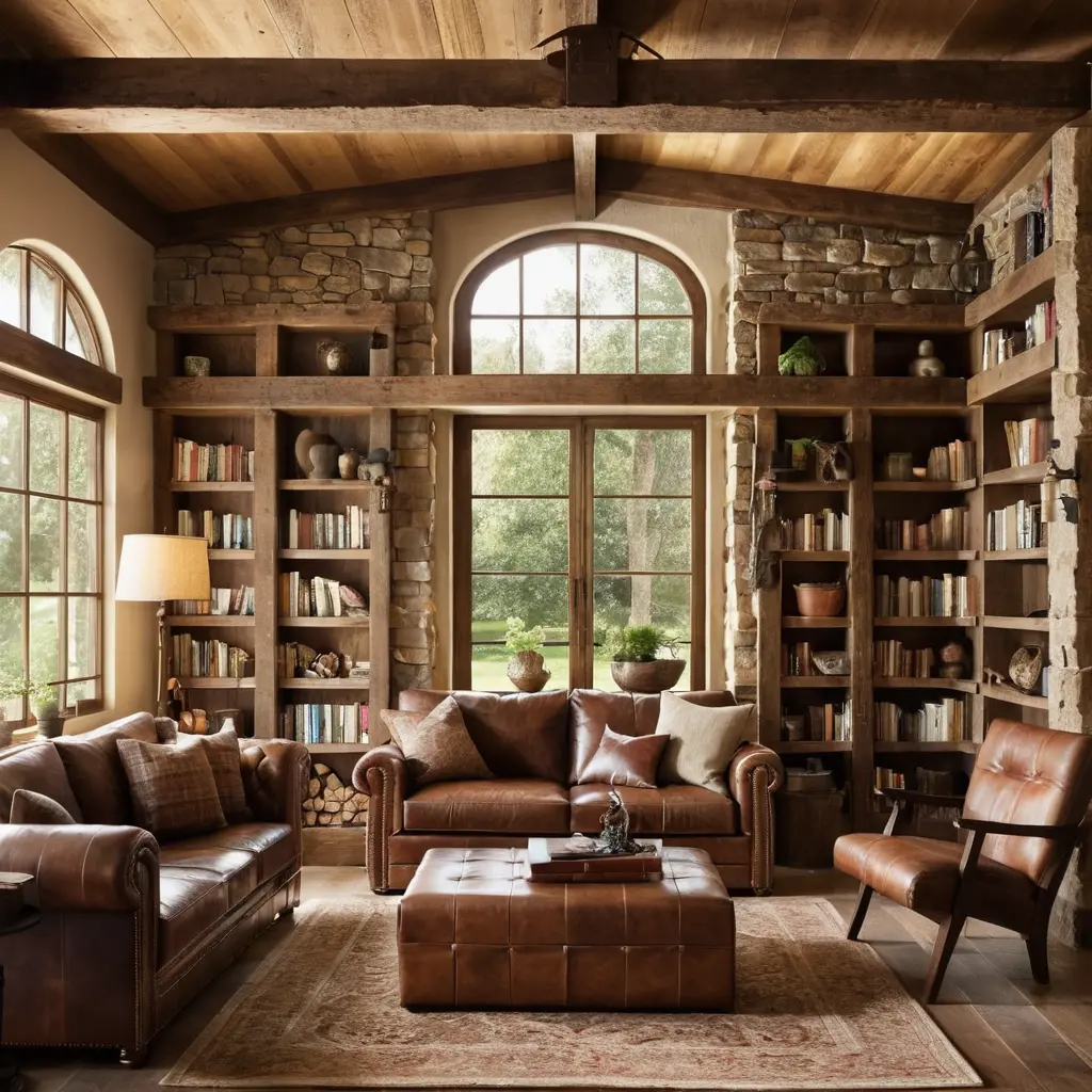 Rustic Charm in Library Room Design