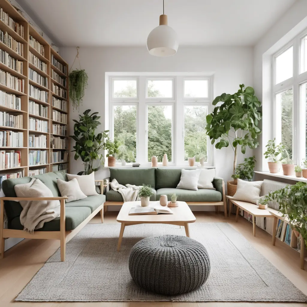 Scandinavian Library Room Design