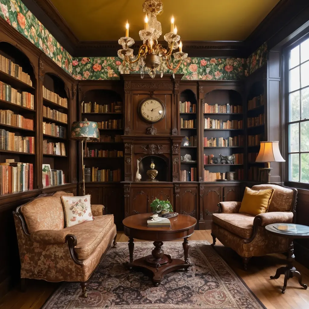 Vintage Library Room Design