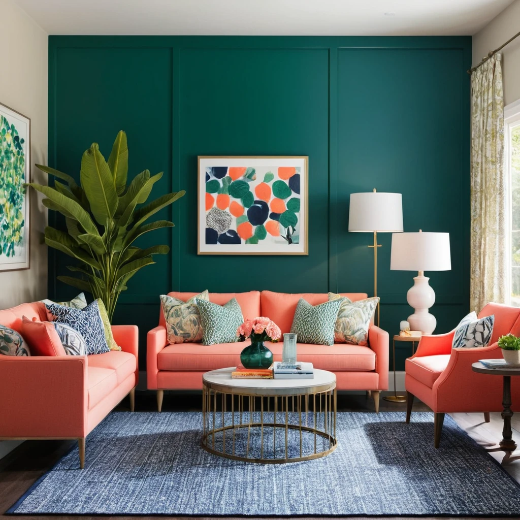 Accent Wall with Bold Color