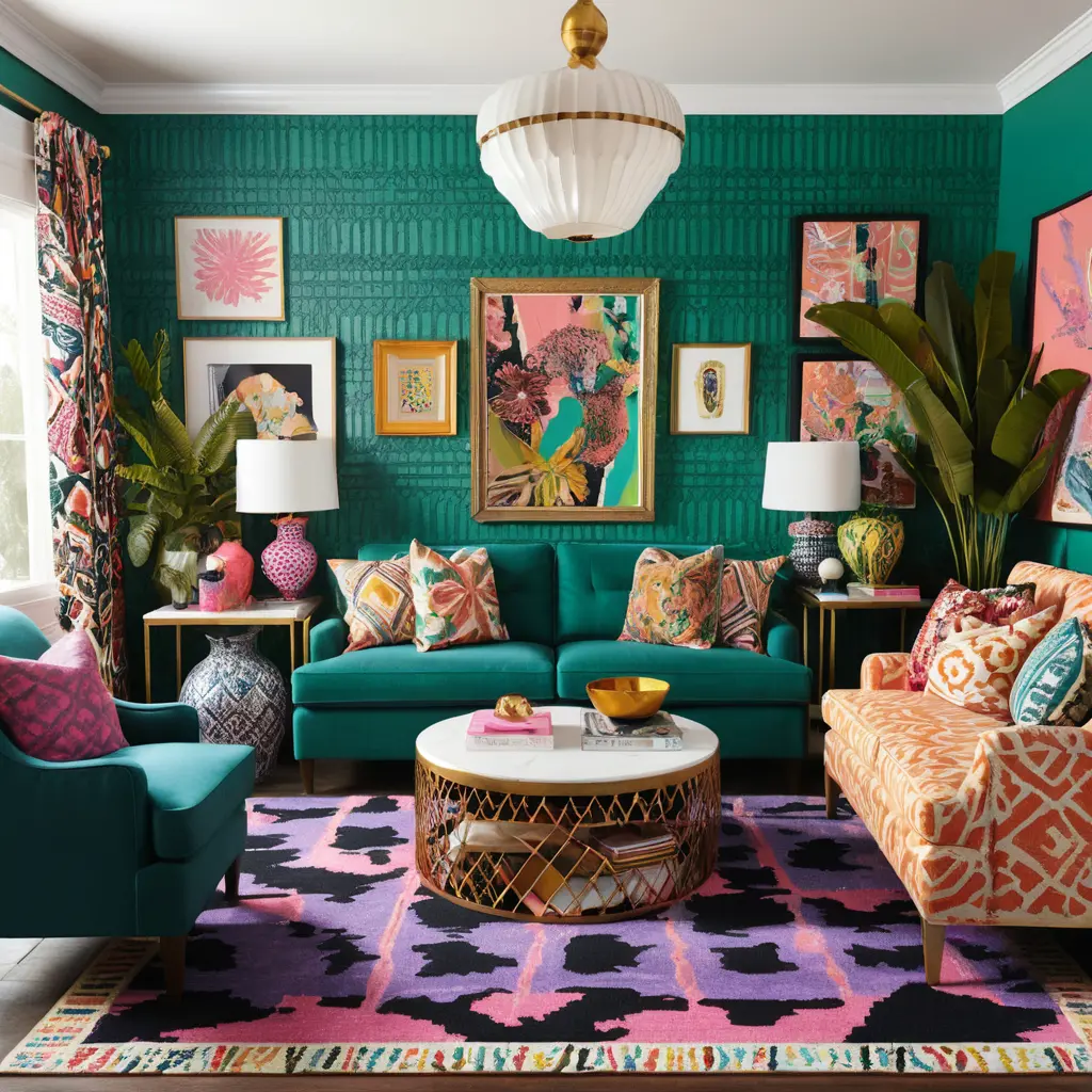 Artistic Maximalist Living Room