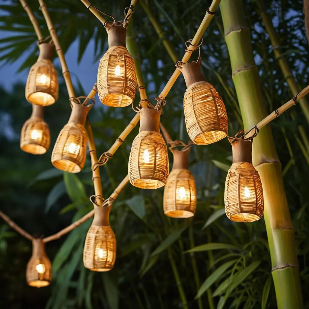 Bamboo String Lights for a Tropical Vibe