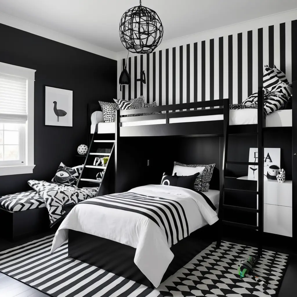 Black and White Monochrome Room