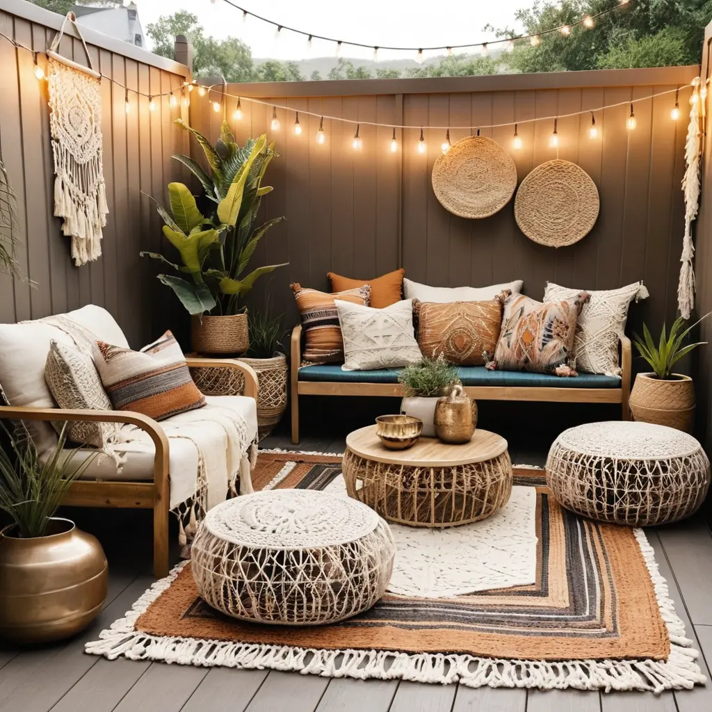 Boho-Chic Patio with Layered Textures