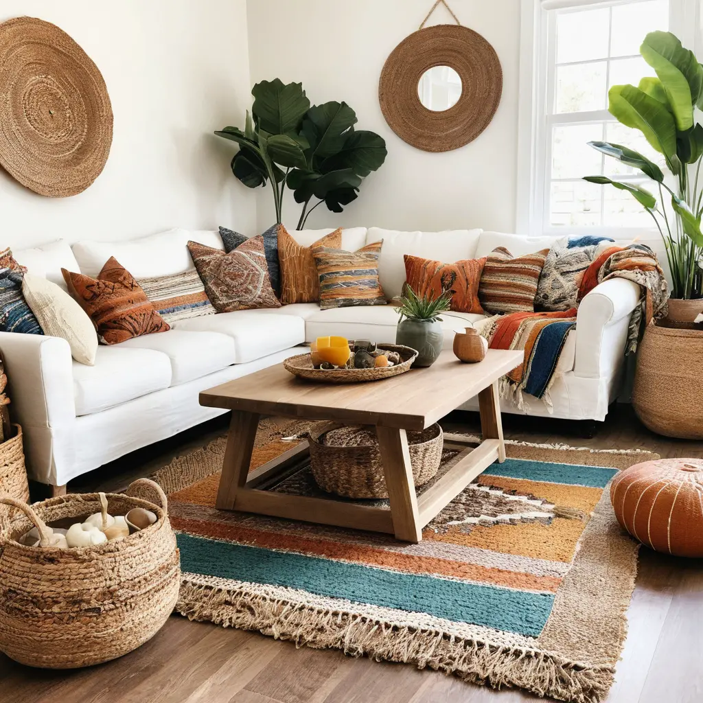 Boho Vibes with White Couch