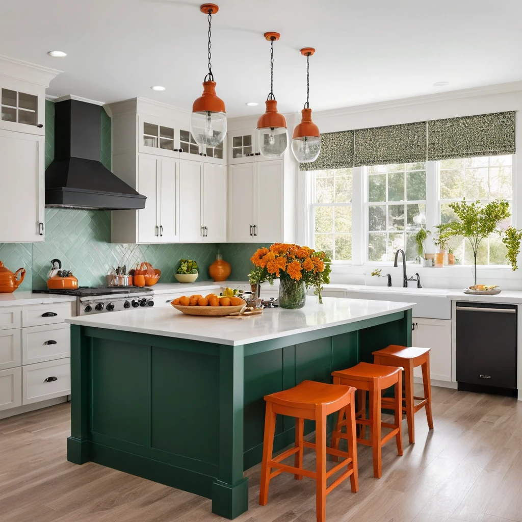 Bold Kitchen Islands in Open Concept Spaces