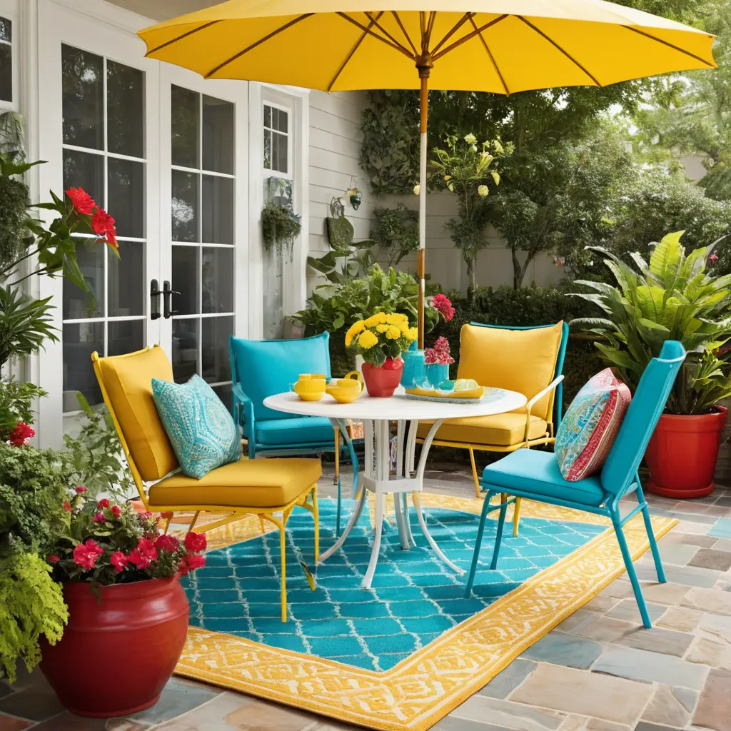 Bright and Cheerful Patio with Bold Colors