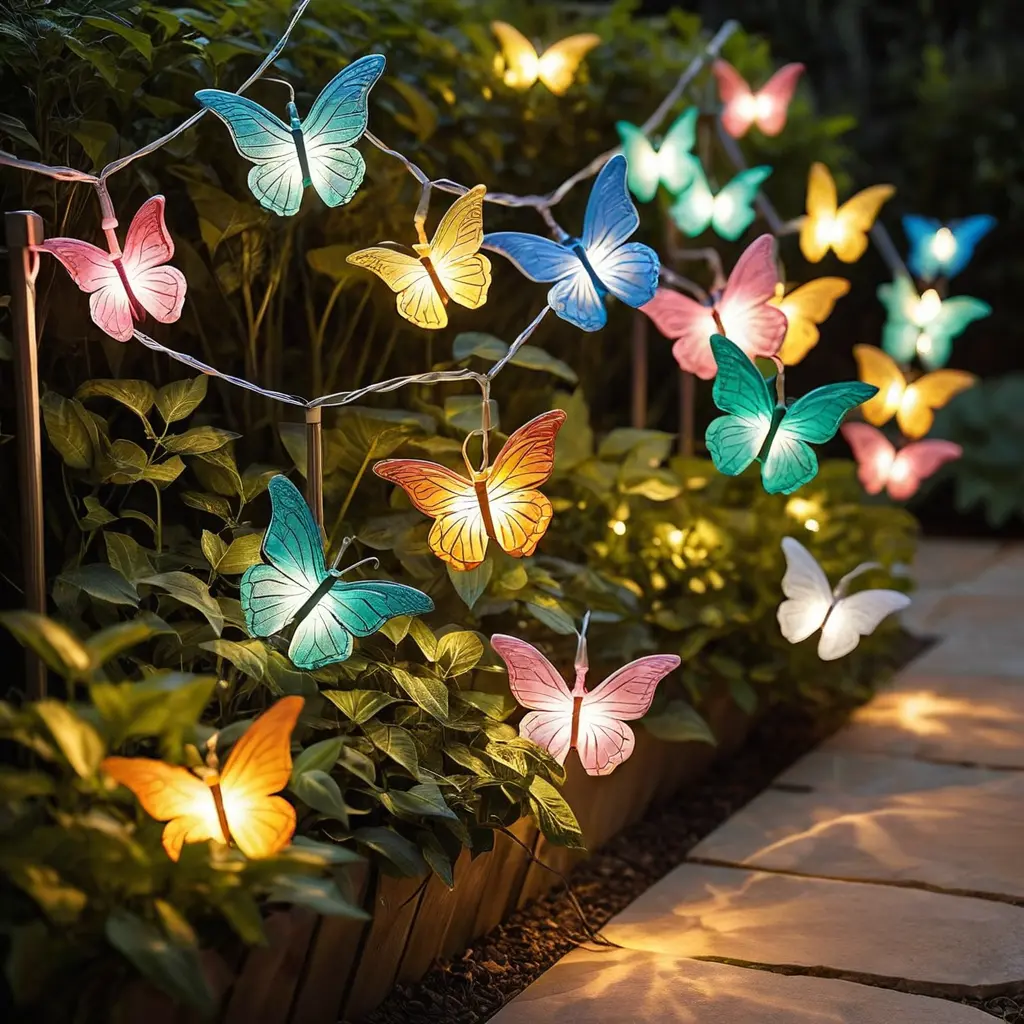 Butterfly or Flower Shaped String Lights