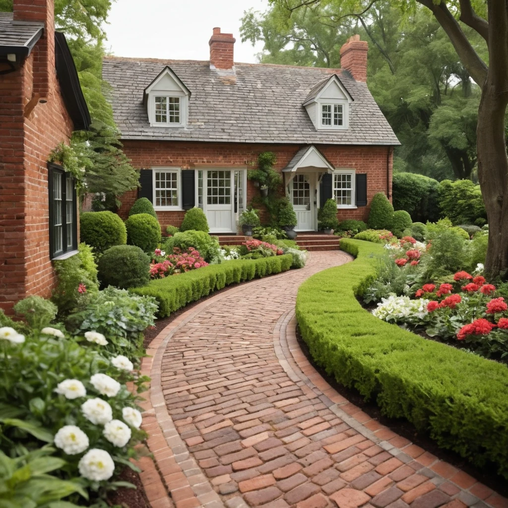 Charming Red Brick Walkway