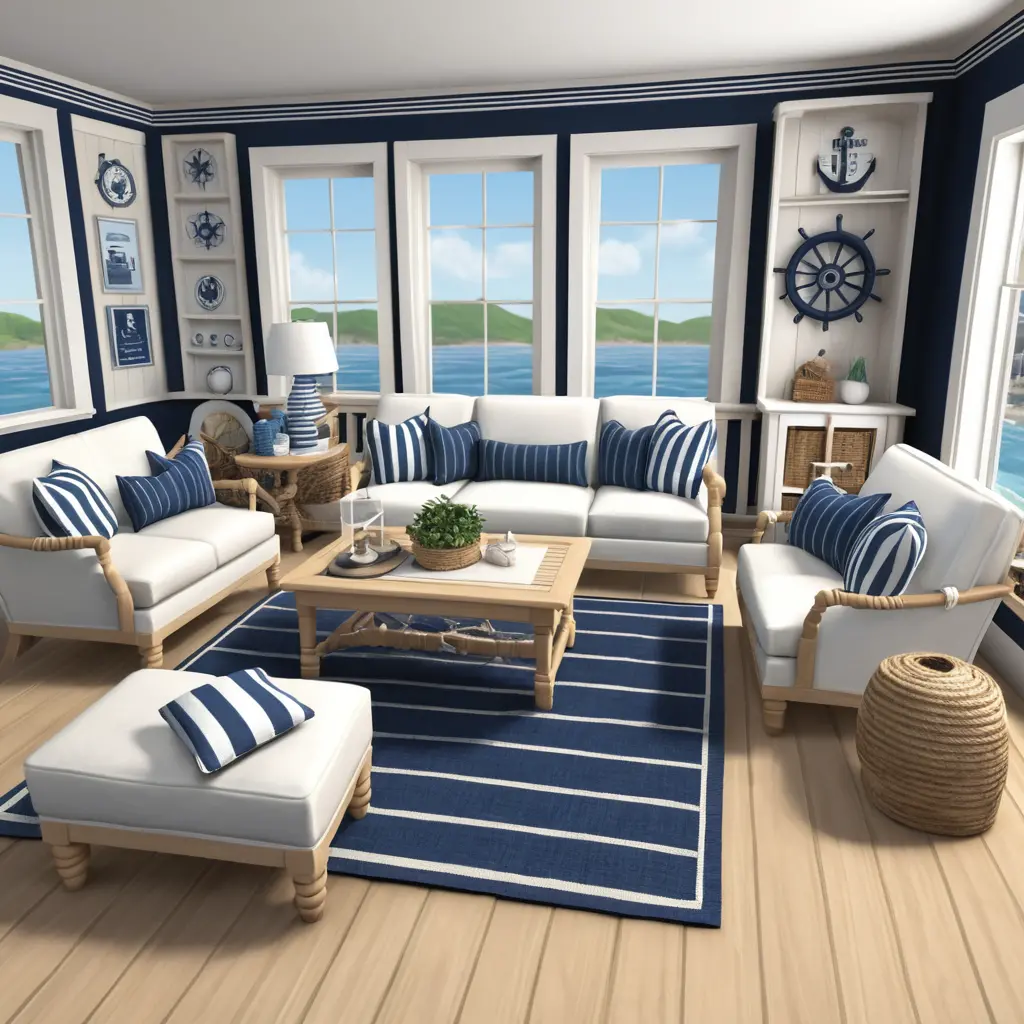 Coastal Nautical Living Room