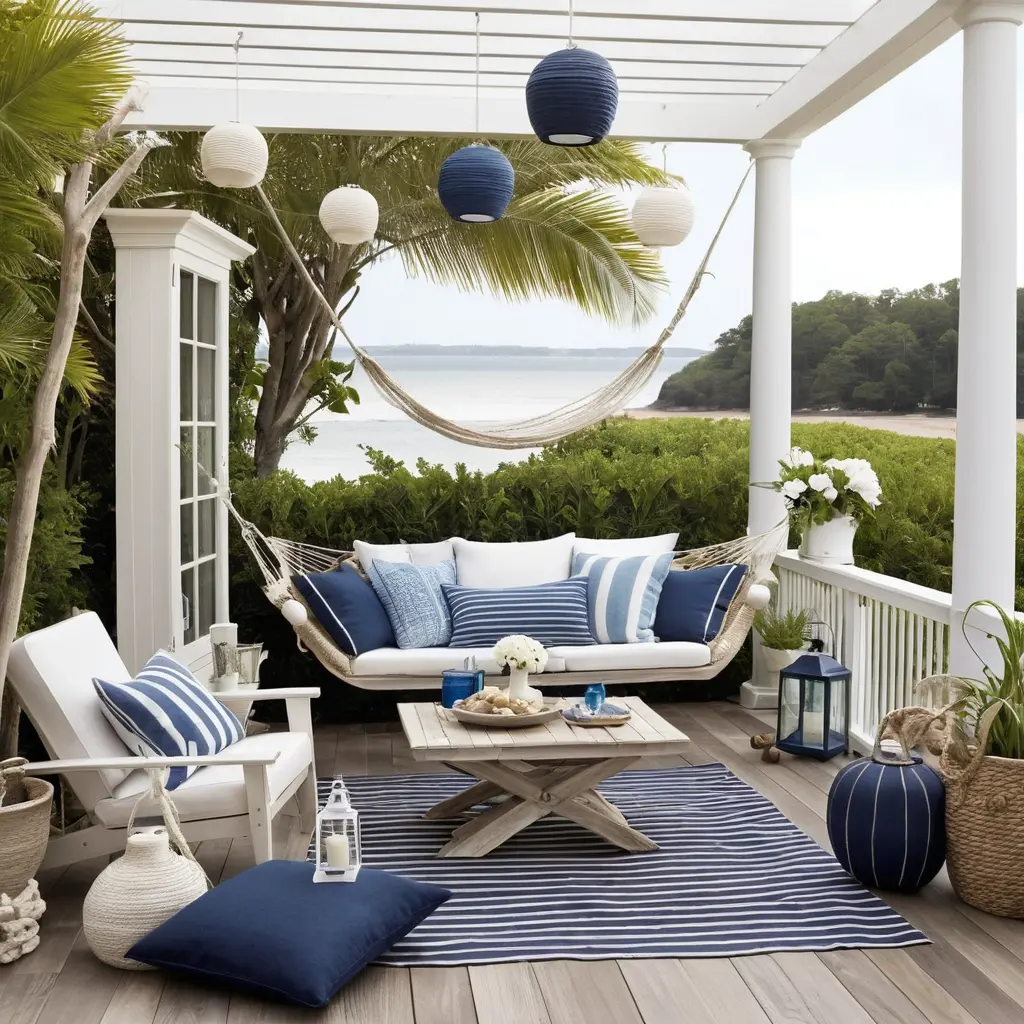 Coastal-Themed Patio with Nautical Accents