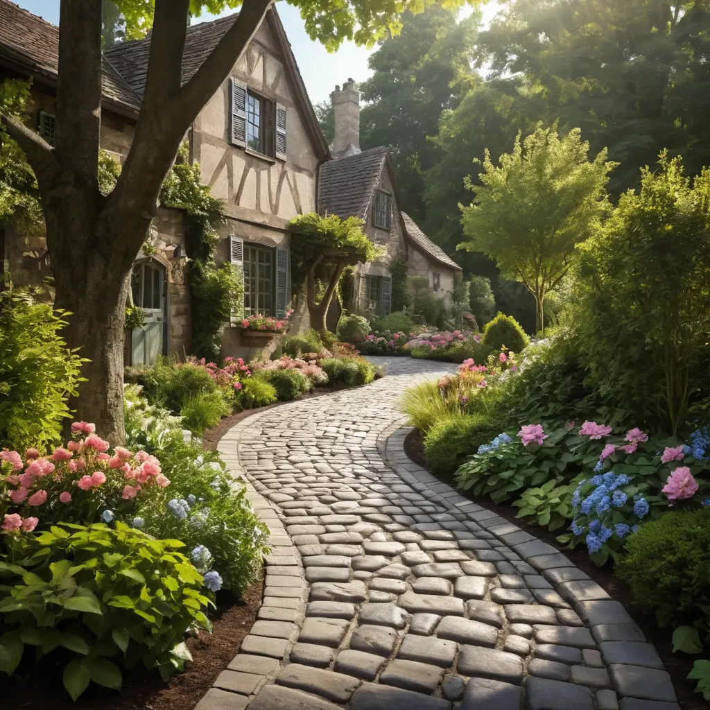 Cobblestone Paver Walkway