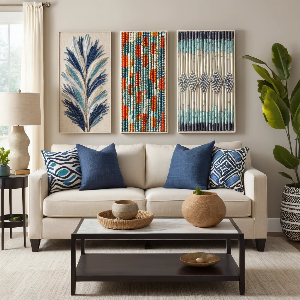 Colorful Beaded or Woven Wall Art