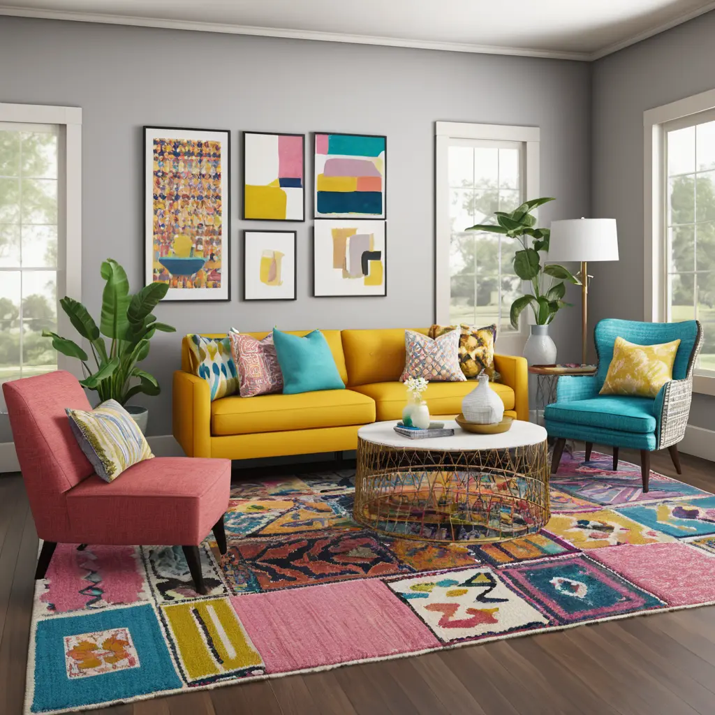 Colorful Eclectic Living Room