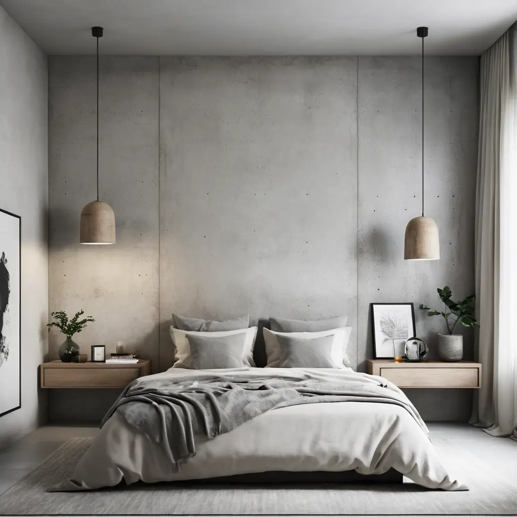 Concrete Headboard Wall