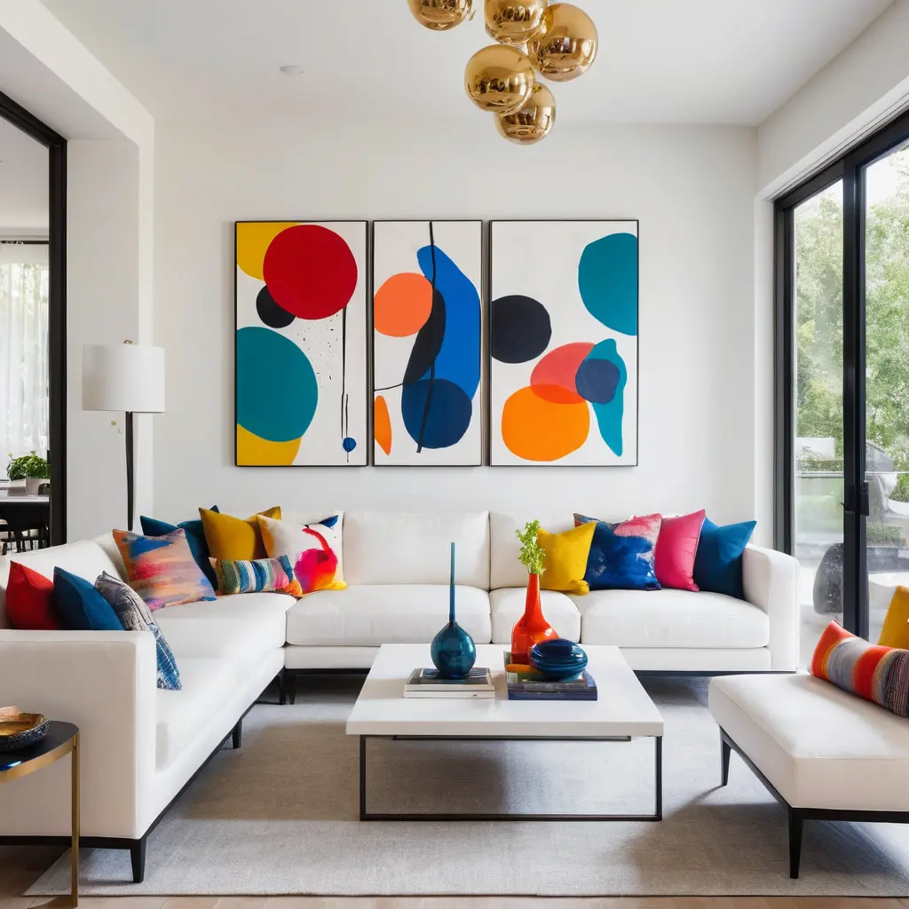 Contemporary Art-Inspired Living Room