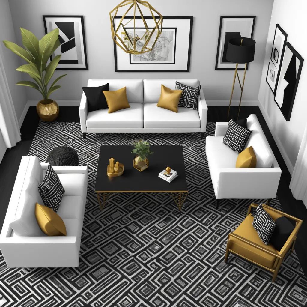 Contemporary Geometric Living Room