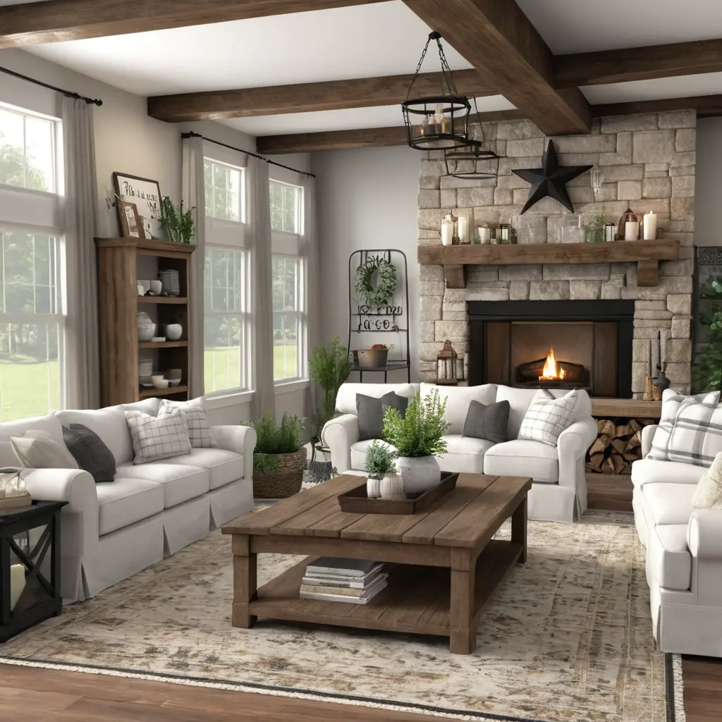 Cozy Farmhouse-Inspired Living Room