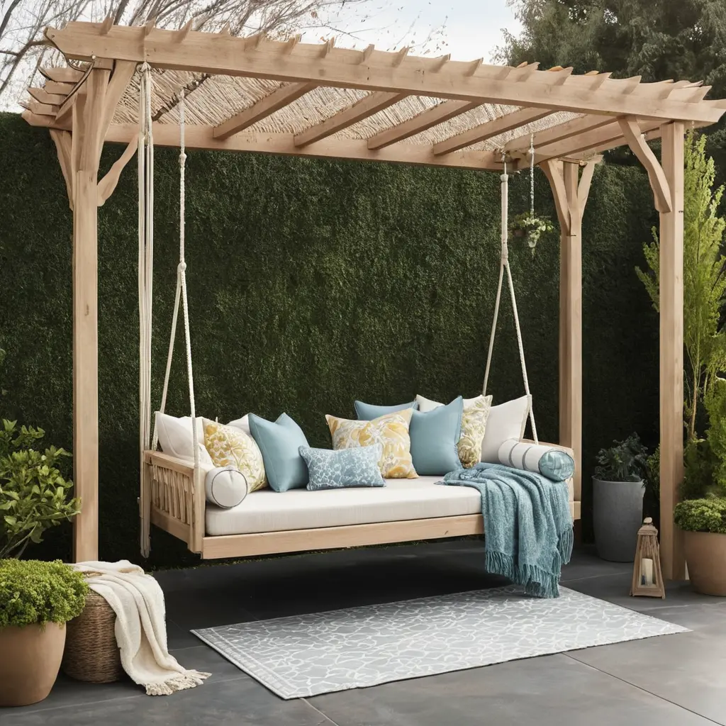 Cozy Patio with a Swinging Daybed