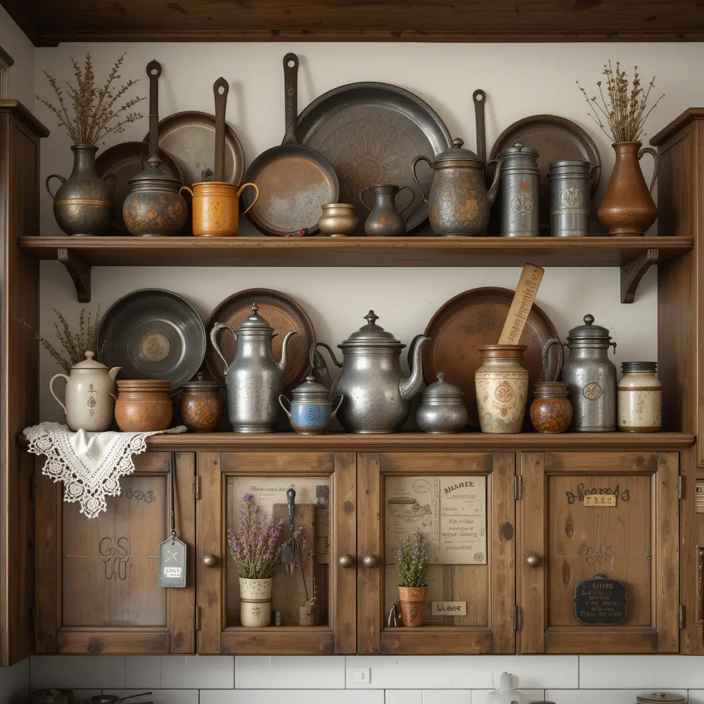 Create a Vintage Display with Antique Kitchenware