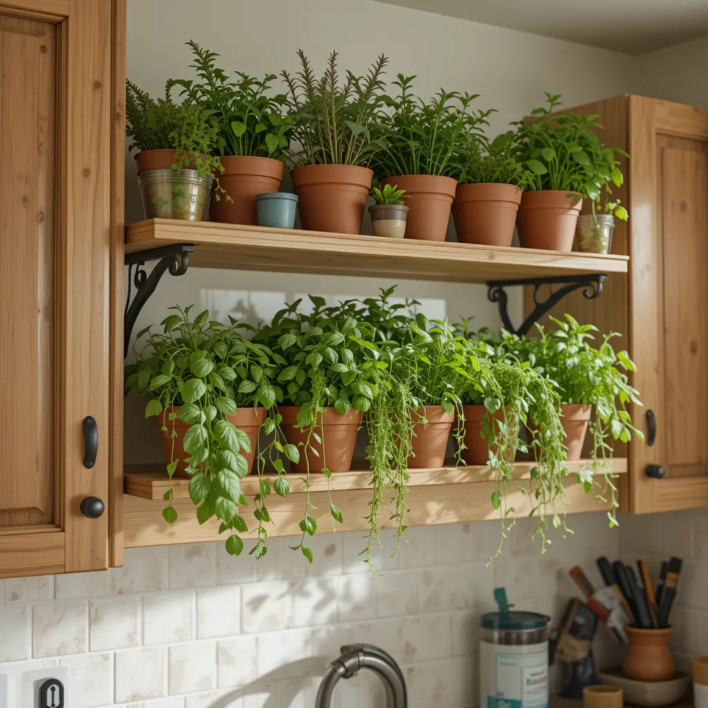 Create an Herb Garden Above the Cabinets