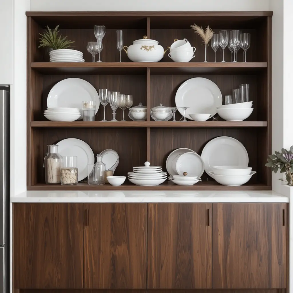 Create an Open Shelf Display with Chic Tableware