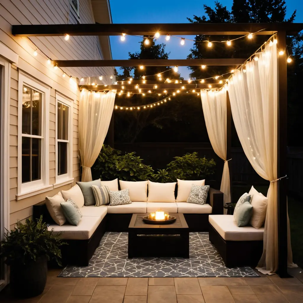 Curtain String Lights to Create a Soft Glow