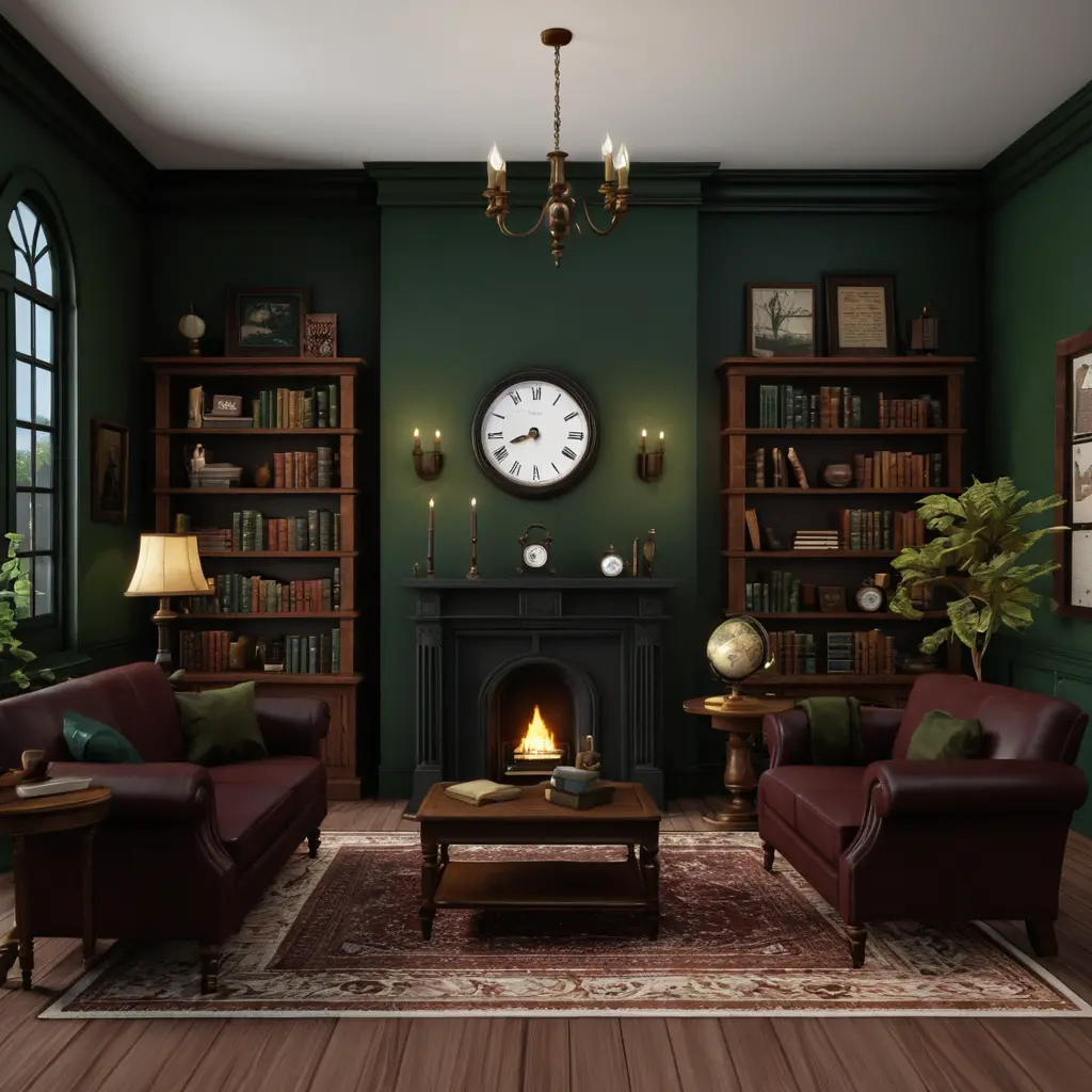 Dark Academia Living Room