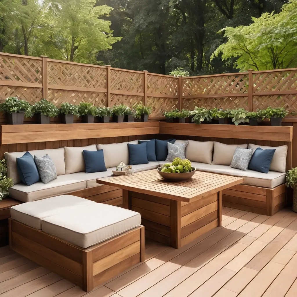 Elevated Deck Patio with Built-In Seating