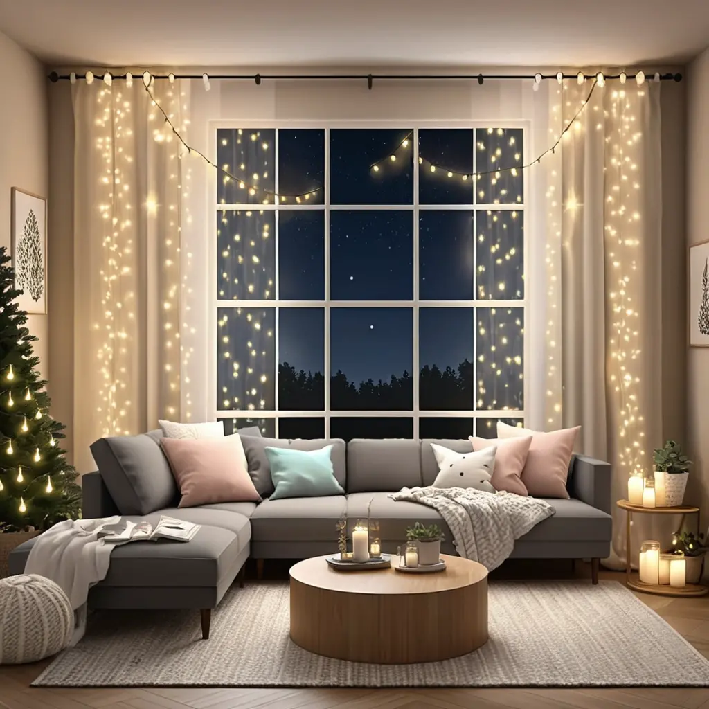 Fairy Light Cozy Corner Living Room