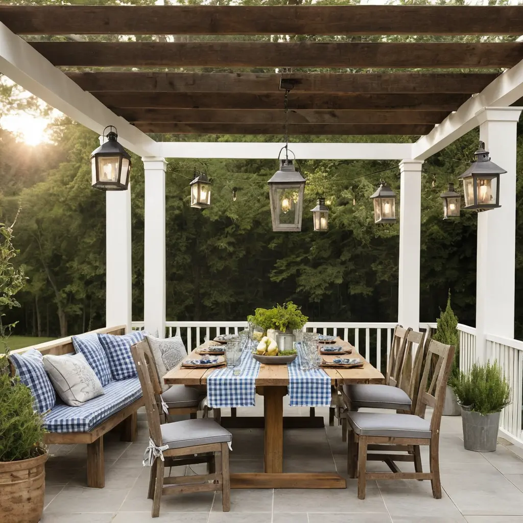 Farmhouse-Inspired Patio with Rustic Charm