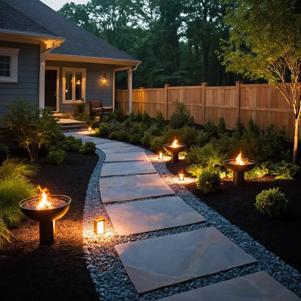 Fire Pit Pathway Lights for a Bold Statement