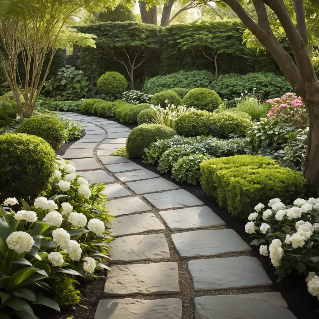 Garden Path Paver Walkway