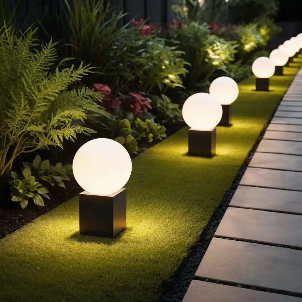 Geometric Pathway Lights for a Modern Look