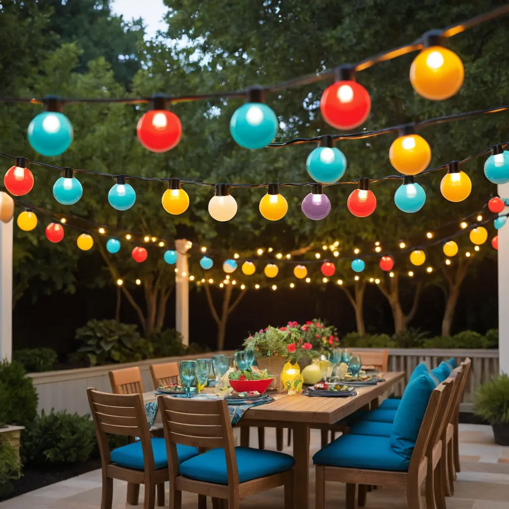 Globe Lights with Colored Covers for Customizable Lighting