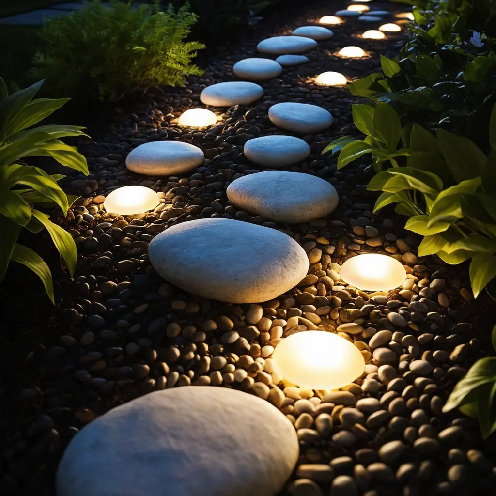 Glowing Pebble Pathway Lights for a Natural, Soft Glow