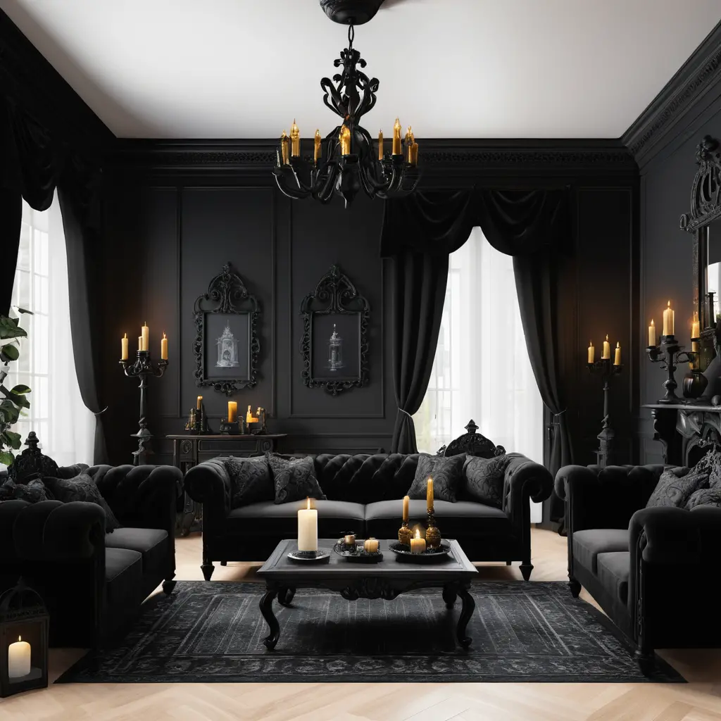 Gothic-Inspired Living Room