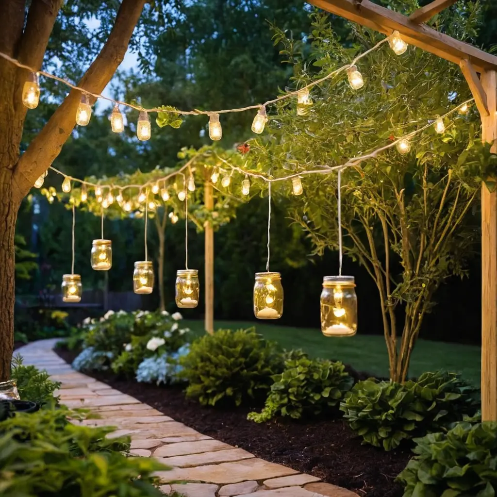 Hanging Jar Lights for a DIY Rustic Vibe