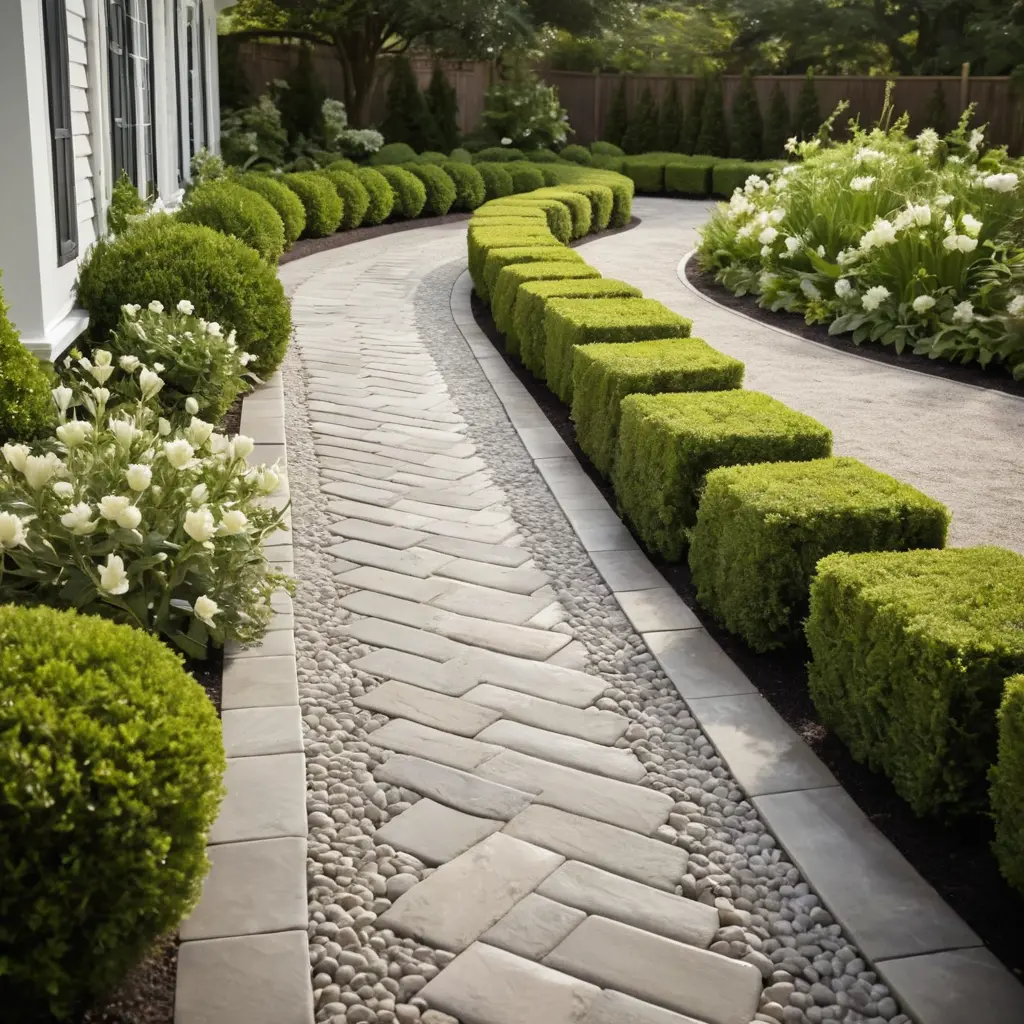 Herringbone Paver Walkway