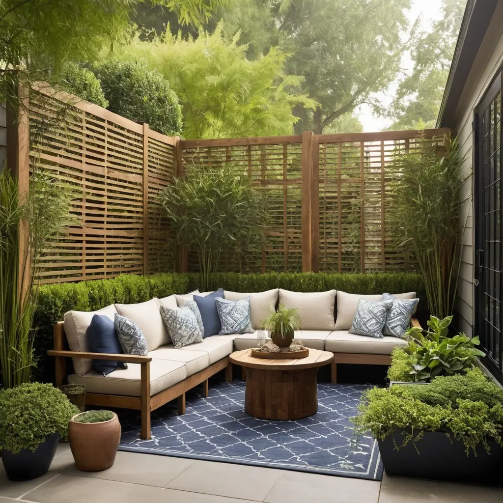 Hidden Patio Retreat with Privacy Screens